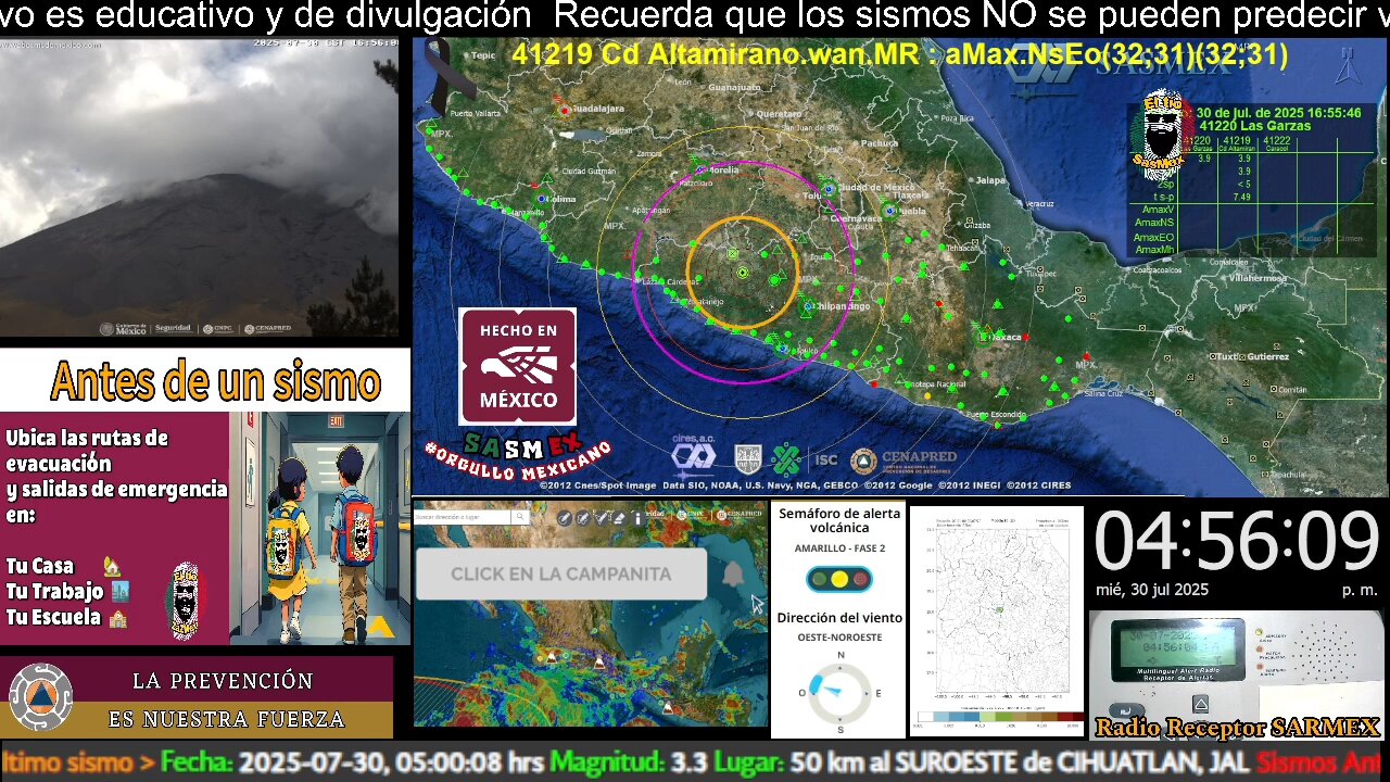 SISMO Magnitud 4.1 33 km al SURESTE de CD ALTAMIRANO, GRO 30/07/25 16:55:35 #noameritoalerta #SASMEX