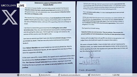 Flag, Poster, Terror Charges: Hoz Shafiei Exposes Legal Hypocrisy Over Palestine Action | UK Column