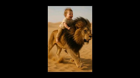Child Rides Lion
