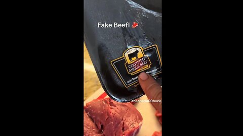 This American is a butcher. He bought ‘Certified Angus Beef’ - looks like FAKE BEEF, glued