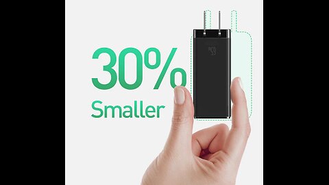 Mini Fast-charging Charger with 65W High Power, Dual Type-C Interface, for iOS and Android