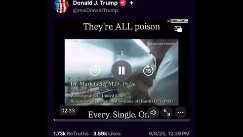 Trump's Message about Vaccines On X
