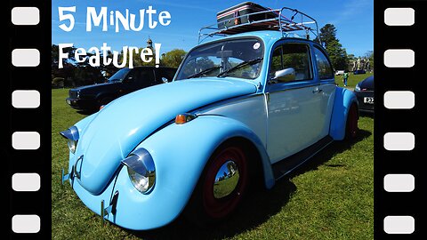 Oscar the Blue VW Bug - Lowered, Banded Wheels and Wide Wings. Simple but effective 😊👍