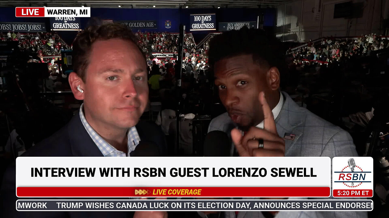 WATCH: RSBN Interviews Pastor Lorenzo Sewell at Trump Rally Celebrating his First 100 Days - 4/29/25