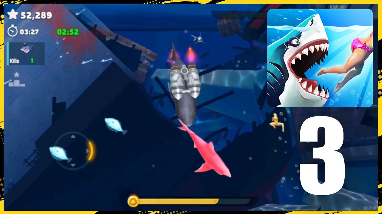 Hungry Shark World Gameplay Walkthrough | Part 3 | Epic Feeding Frenzy | (Android,iOS,Emulator)