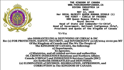 ROYAL DECREE 260 DISMANTLING & DEFUNDING OF CIRNAC & ISCRe: (1) FOR PROTECTION, SAFETY, SECURITY,
