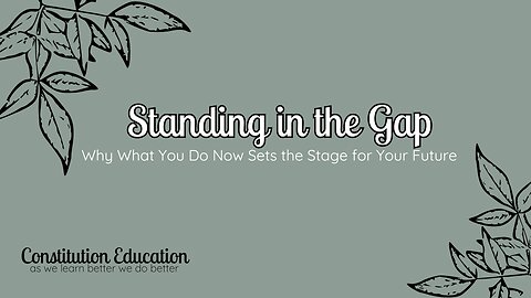 Standing in the gap - June 30th