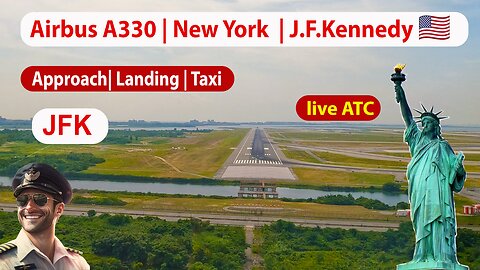 ✈️ Captain’s View Landing at JFK | Live ATC, Approach & Taxi (Time Lapse + Real Speed)