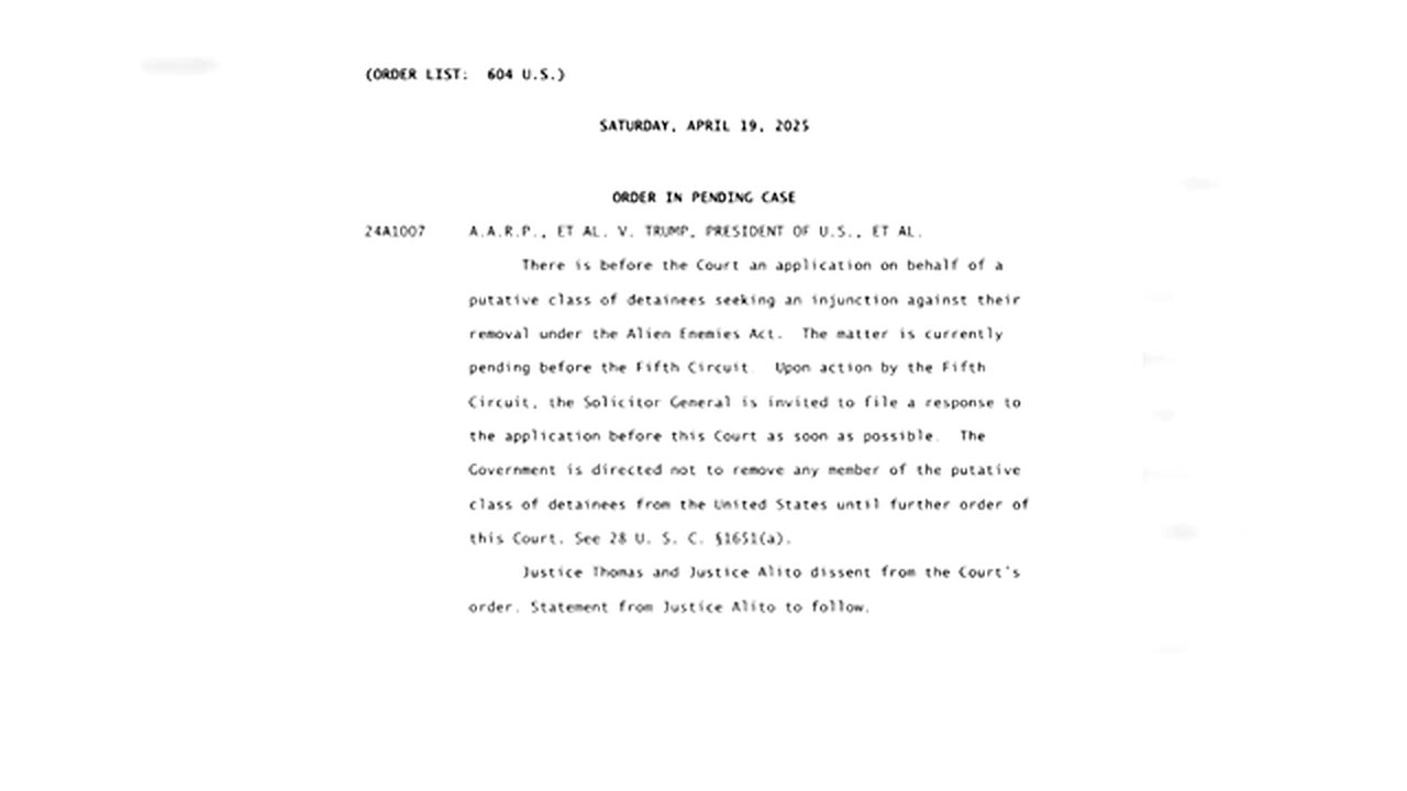 Supreme Court pauses deportation of Venezuelan migrants