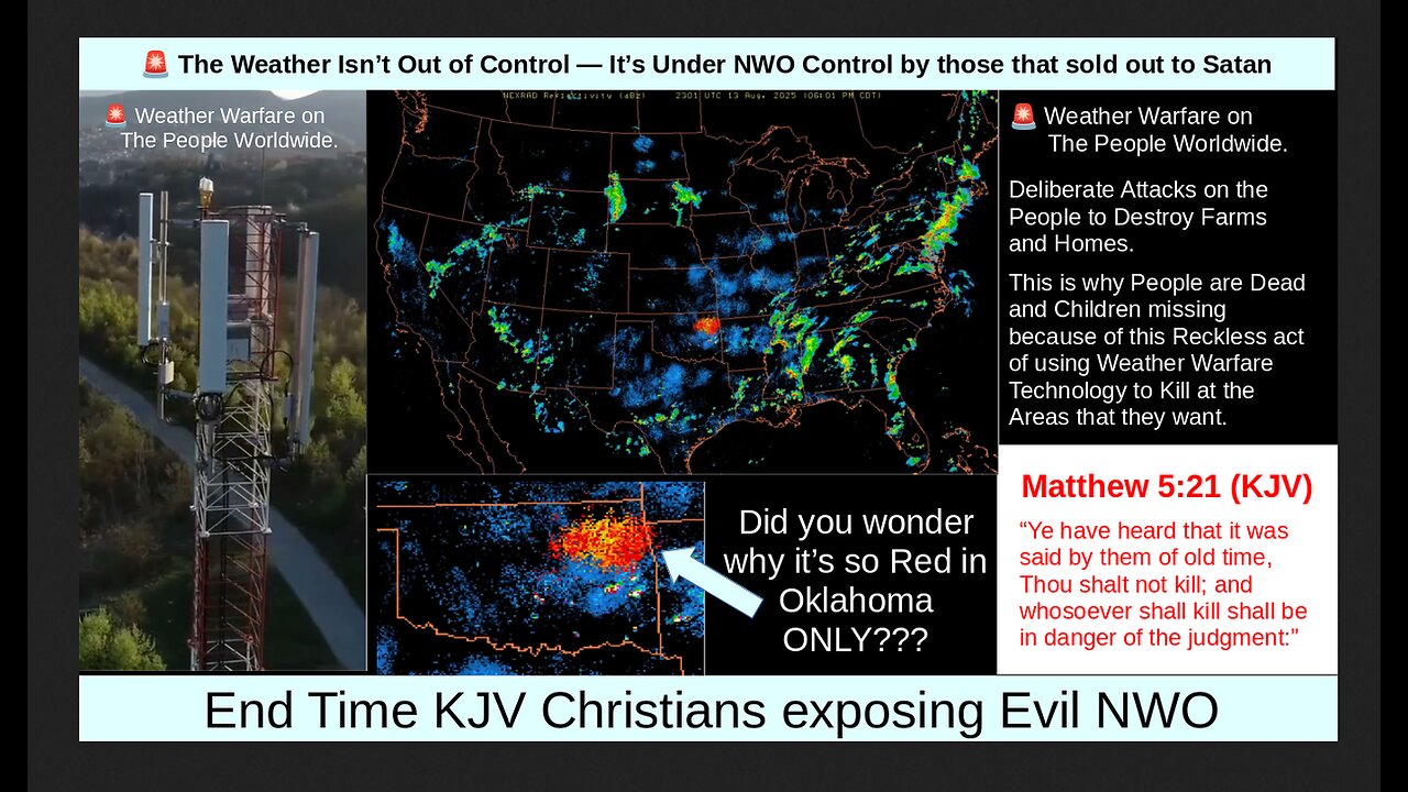 The Weather Isn’t Out of Control - It’s Under NWO Control by those that sold out to Satan