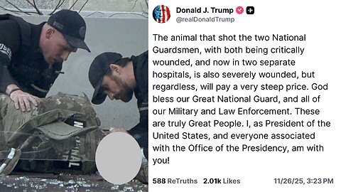 Two National Gaurd Shot And Killed In DC, Russia/Ukraine Rat Leaks, The Hammer Must Drop