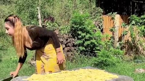 Cook and eat tasty food in my countryside