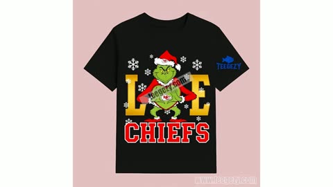 Kansas City Chiefs Grinch Christmas Heart Snowflake Black Shirt