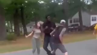 Skinny White boy knocks out black man in one punch.