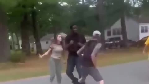 Skinny White boy knocks out black man in one punch.
