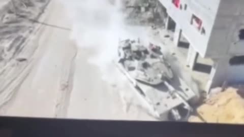 Slo-mo of a Hamas Orc being smashed by an IDF Merkava Tank
