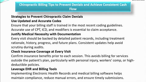 Chiropractic Billing Tips to Prevent Denials and Achieve Consistent Cash Flow