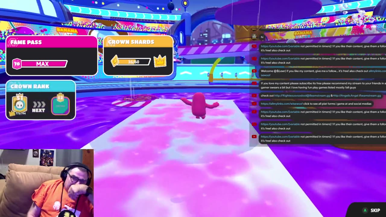 chill streamer playing fall guys & sonic rumble