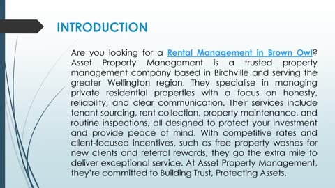 Are you looking for Rental Management in Brown Owl?