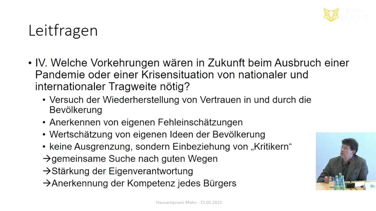 Live: Enquete-Kommission zu Corona mit Kommentar 15.05.2025