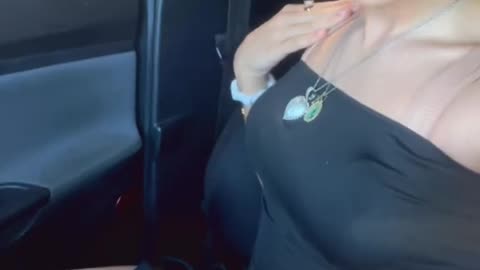 Femboy tgirl inside the car