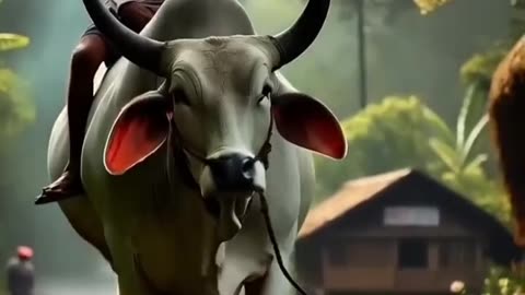 "Hard Working Cow🐄 and His Cruel Farmer Owner"-AI generated
