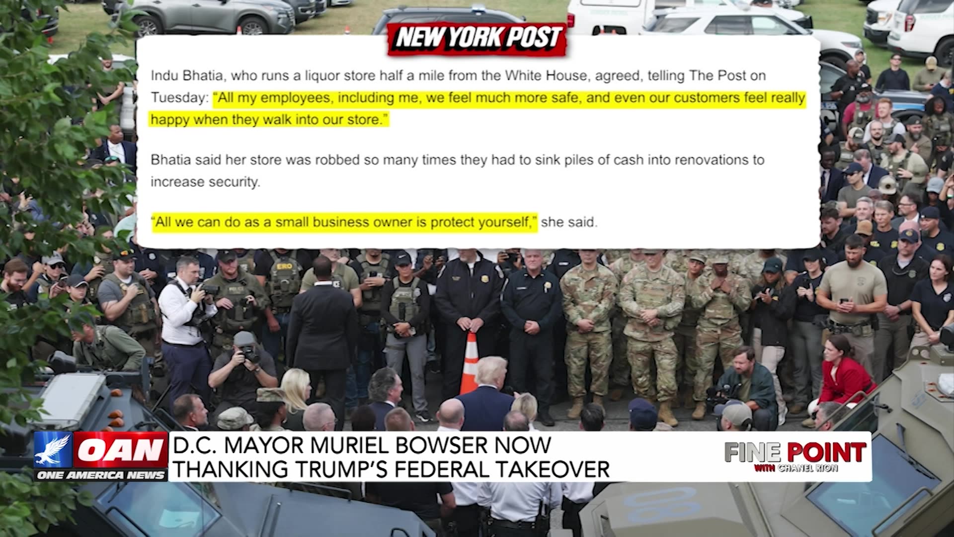 Fine Point - D.C. Mayor Muriel Bowser Now Thanking Trumps Federal Takeover