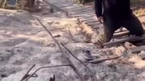 2 drunk guys trying to make it up the hill