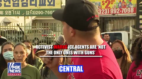 Anti-ICE protester in LA issues a threat to ICE agents, saying ICE is "not the only