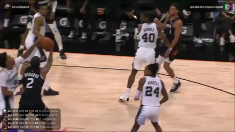 Spurs' Dylan Harper exited to the locker room after sustaining an apparent left calf injury