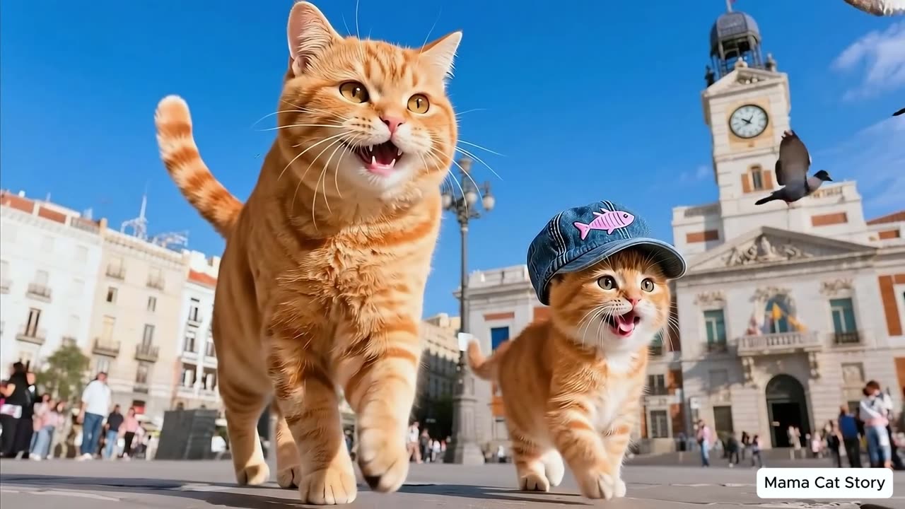 Grapes Gone Missing! 🍇 Ginger Kitten _ Mama Cat Discover a Fox in Need 🦊❤️..