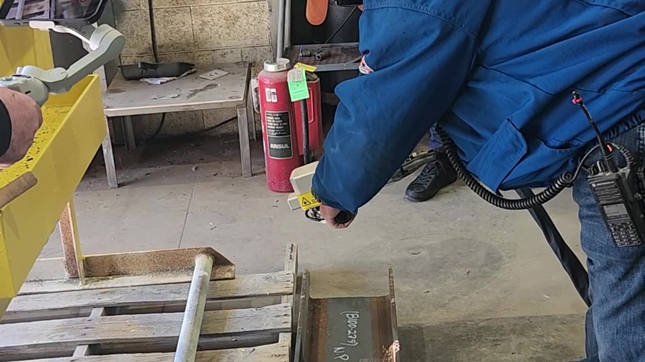 Industrial laser at work