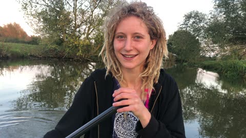 First time paddle boarding! Enjoying the nature