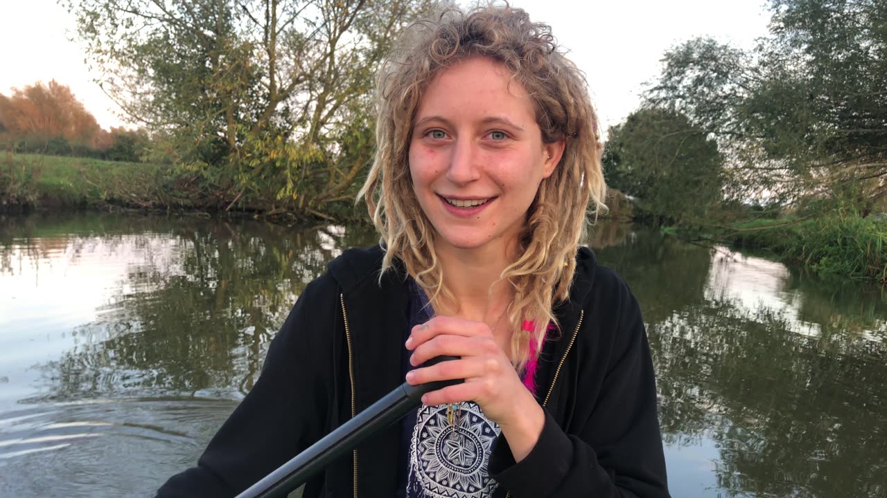 First time paddle boarding! Enjoying the nature