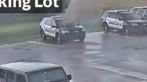 Cop Car Hit By Lightning