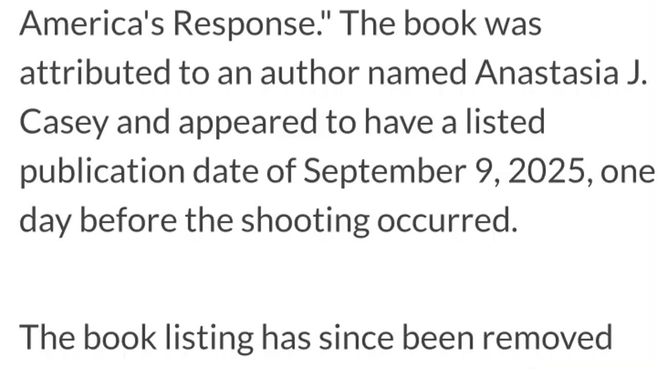 Amazon Posted A Book About Charlie Kirk Death Sept. 9th