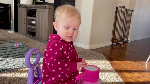 Baby Mimics Ball Sound