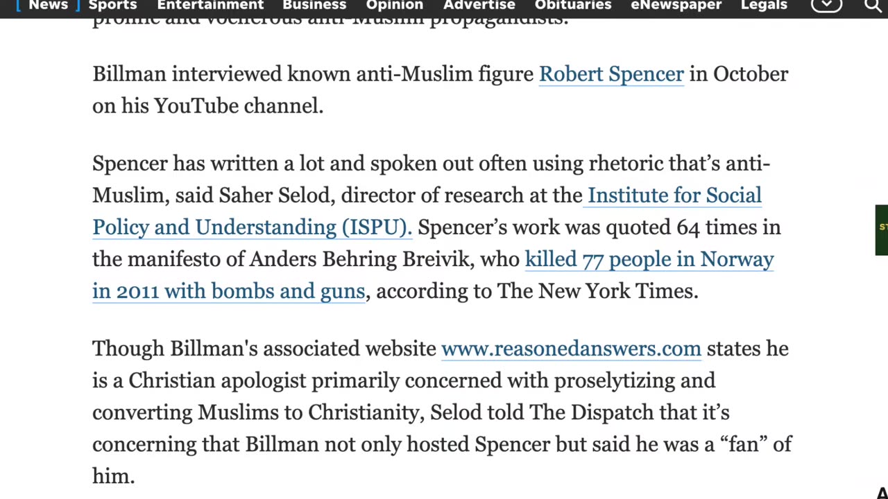Christian Gets Fired for Criticizing Islam Online (in America!)