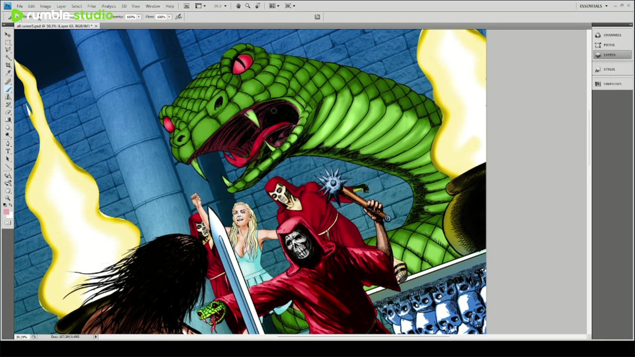 Painting My Comic Cover continued.