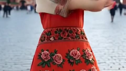 Younghee dancing in Red Square.