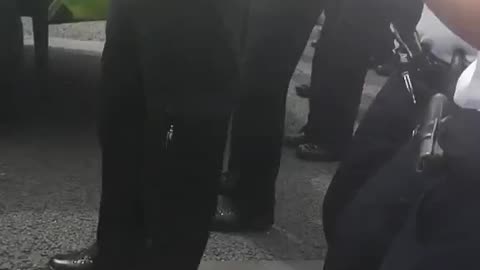 British police in action.