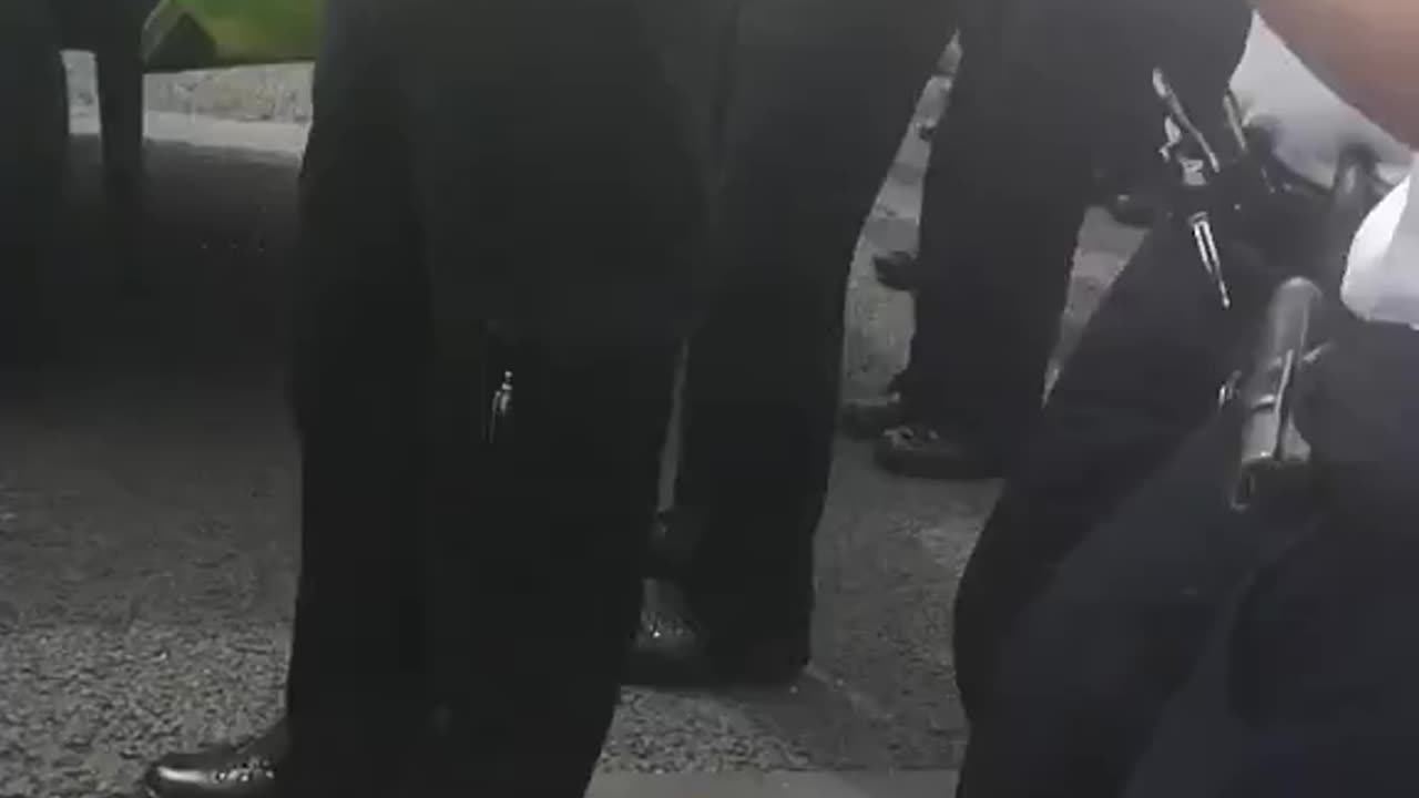 British police in action.