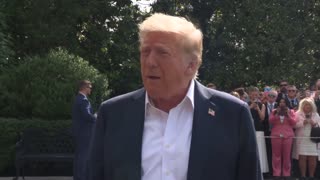 President Trump Speaks with the Press Before Departing for Texas, July 11, 2025