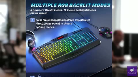 Redragon S101 Gaming Keyboard, M601 Mouse, RGB Backlit Gaming Keyboard, Programm