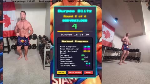 Everyday 450 push ups and 180 Burpees!