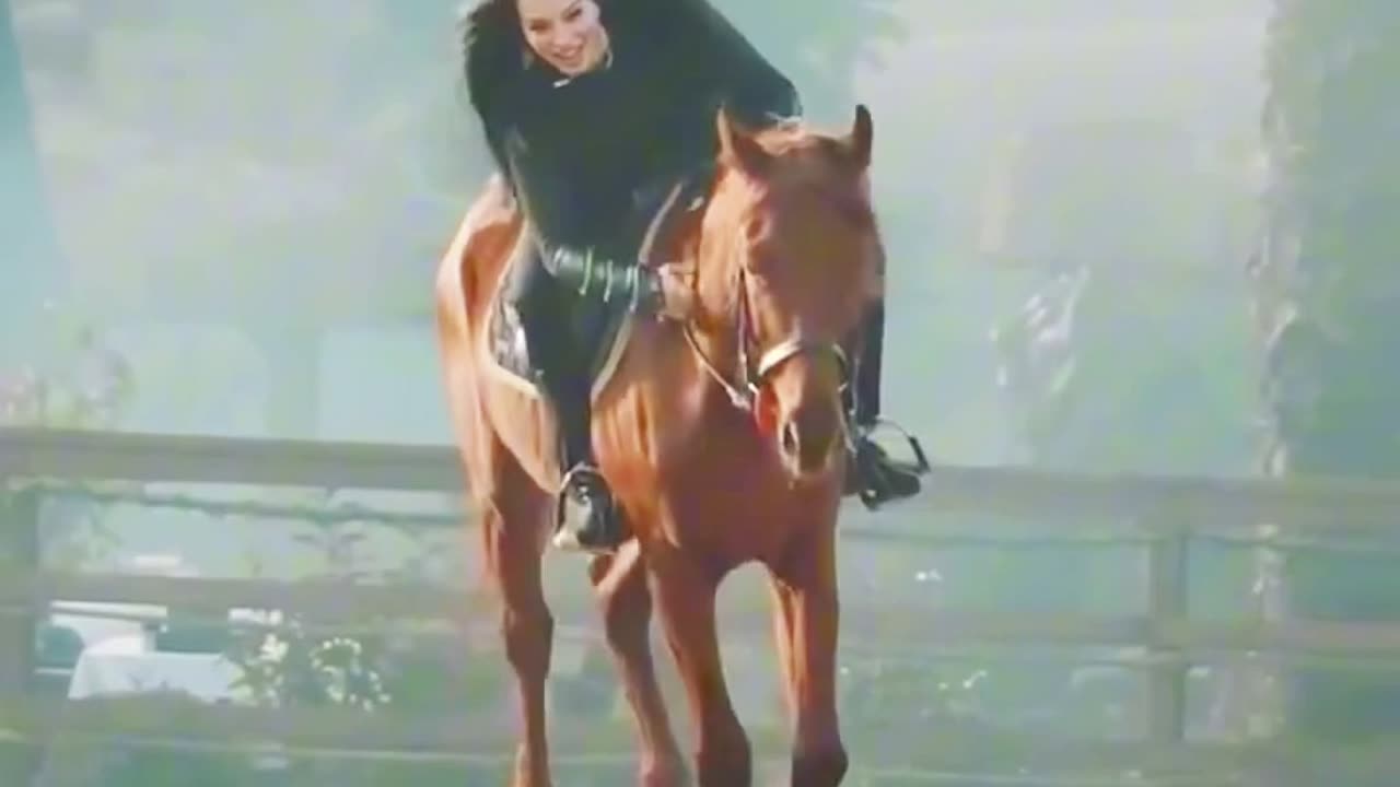 Horse racing the beautiful girl.
