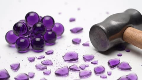 Glass grape crushing ASMR
