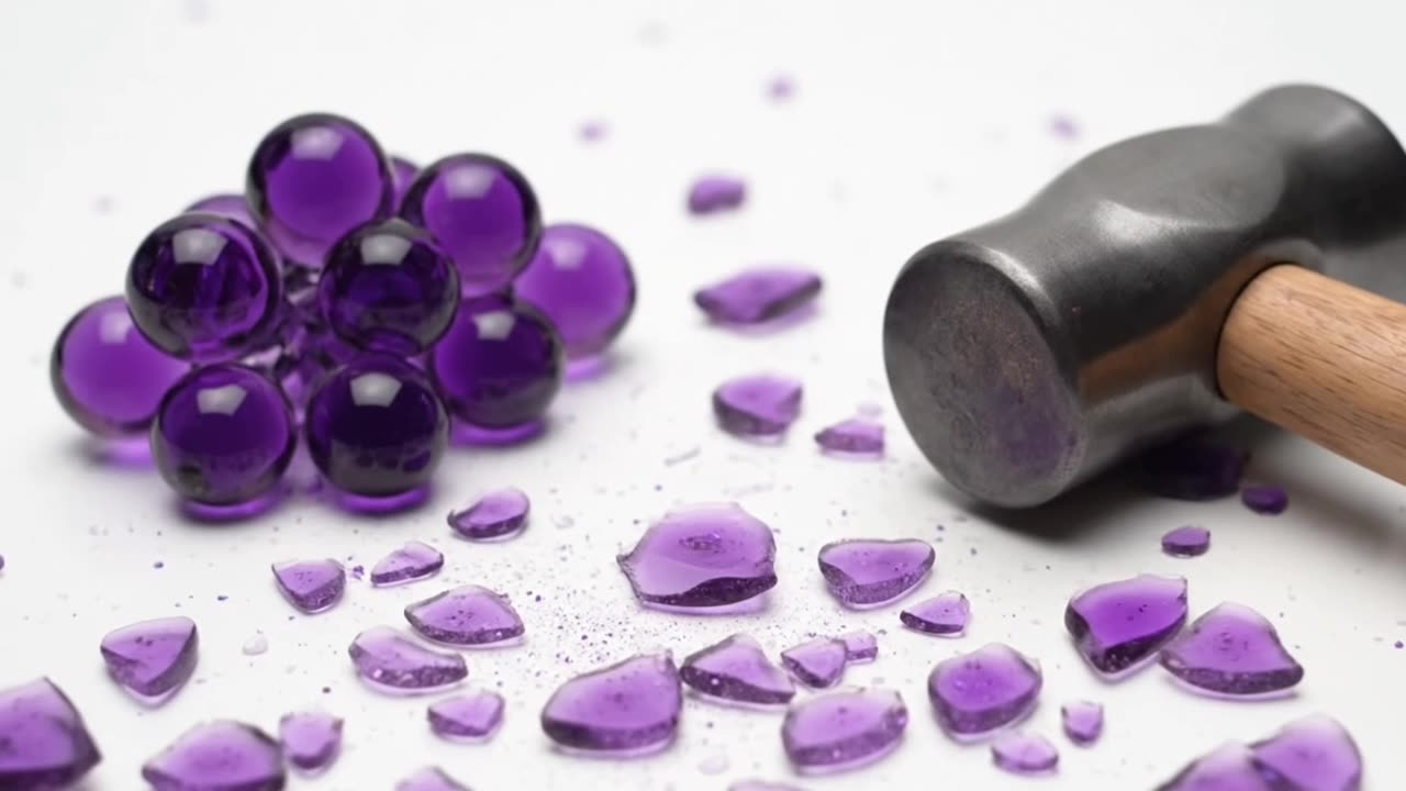 Glass grape crushing ASMR