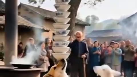 Dog 🐕 and Sheep 🐑 in a marvellous act.