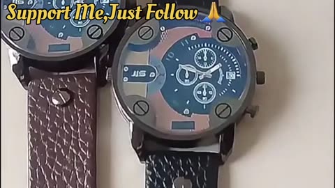 Men's Dual Time Zone Military Watch